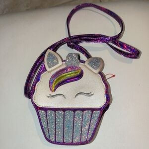 Unicorn Cupcake Kids Bag - Purple and Silver